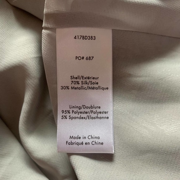 ELIZABETH AND JAMES Metallic Silver Ariel Tunic Blouse Holiday Party. - Picture 14 of 15